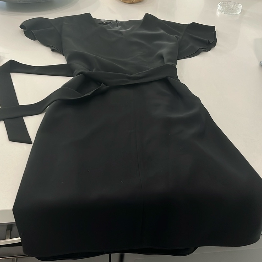 Lafayette 148 black dress with belt